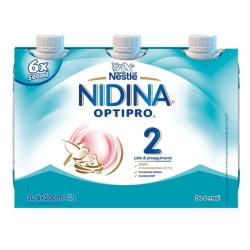 Nidina Optipro 2 - ready-to-use liquid follow-on milk from 6 months 6 x 500ml