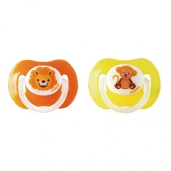 Mebby - 2 Physiological Latex Pacifiers 12+ M Animal Design