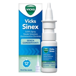 Vicks Sinex 0.05% - Decongestant Nasal Spray Cold Solution 10 ml
