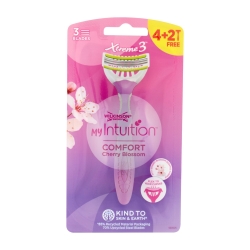 My Intuition Xtreme3 Ã¢Â€Â‹Ã¢Â€Â‹Comfort Cherry Blossom - Razor with 3 Flexible Blades - Pack of 4+2 Razors