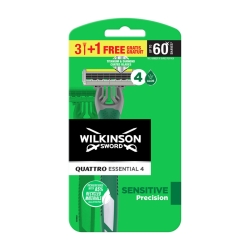 Quattro Essential 4 Sensitive Precision Disposable Razor with 4 Blades - Pack of 4 Razors