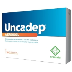 Uncadep Aerosol N-acetylcysteine ​​6% - Decongestant Mucolytic Solution for Aerosol 10 Single-Dose Vials of 5 ml