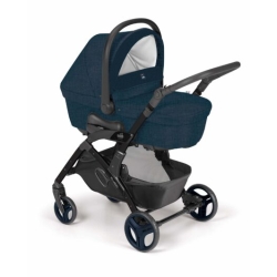 Trio Fluido Easy 333 - Modular System with Area Zero+ I-Size R-129 Car Seat, Melange Blue