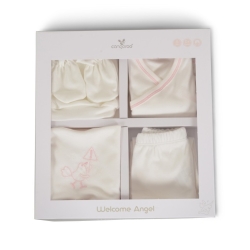 Welcome My Little Angel Gift Set - 5 Items of Baby Clothing 0-2 Months Pink
