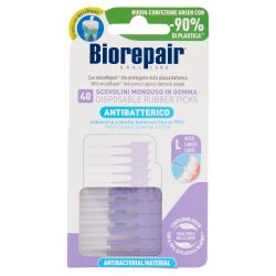 Biorepair Antibacterial - 40 Disposable Rubber Interdental Brushes, Size L