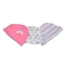 Hat Set - 3 Pure Cotton Baby Hats Pink 0-3m