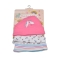 Hat Set - 3 Pure Cotton Baby Hats Pink 0-3m