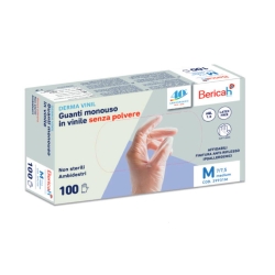 100 Disposable Non-Sterile Vinyl Gloves Powder-Free Hypoallergenic Size M 7-7.5