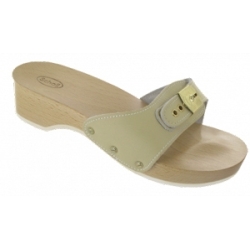 Scholl Pescura Heel Original Bycast - Bycast Leather Clog with 25mm Heel, Sand, Size 36