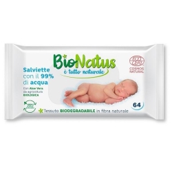 BioNatus - 64 Biodegradable Wipes for Babies and Sensitive Skin
