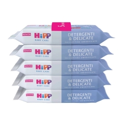 Hipp Ultra-Gentle Cleansing and Gentle Wipes for Sensitive Skin - 5 Packs of 48 Wipes