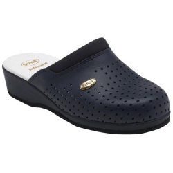 Scholl CLOG BACK GUARD - Professional Clogs in Blue Bycast Leather Size 37