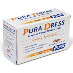Pura Soft - 12 Sterile Hydrophilic Gauze Pads for Dressings 18 x 40 cm