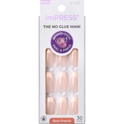imPRESS Bare Press-On Nails 'Genuine' - 30 Short False Nails No Glue