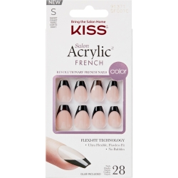 Salon Acrylic French Press-On Nails Kit - 28 Fake Nails + Glue