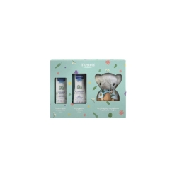 Mustela Koala Gift Set - Gift Set with Face Cream, Cleansing Fluid, and Koala Rattle