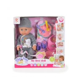 My First Doll - Doll with Accessories and Interactive Drink and Pee Function