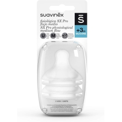 Suavinex Sx Pro - 2 Symmetrical Physiological Teats Medium Flow 3 M+