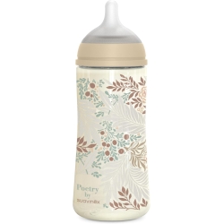 Suavinex Poetry - Plastic Bottle with Silicone Teat SX Pro Pink 360 ml