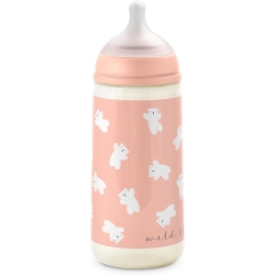 Suavinex WILD&FREE - Pink 360 ml Heavy Flow Plastic Baby Bottle