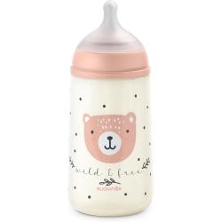 Suavinex Wild&Free - Plastic Bottle with Silicone Teat SX Pro Medium Flow Anti-Colic 3M+ Pink 270 ml