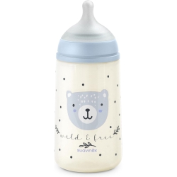 Suavinex Wild&Free - Plastic Bottle with Silicone Teat SX Pro Medium Flow Anti-Colic 3M+ Blue 270 ml