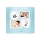 White Wooden Tabletop Collage Frame for Baby Photos and Footprints