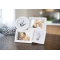 White Wooden Tabletop Collage Frame for Baby Photos and Footprints