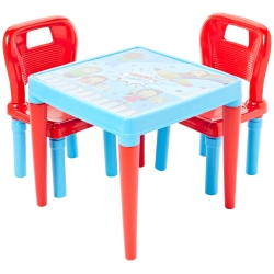 Play and Activity Table with 2 Chairs for Children Ages 3-5
