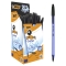 Cristal Soft - 50 Black Ballpoint Pens Medium Tip 1.2 mm