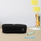 One Color Strong Round - 900D Oxford Polyester Pencil Case Double Zip with Pen Insert Black