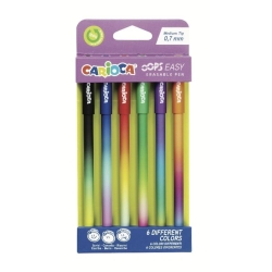 Oops Easy - 6 Erasable Pens Heat-sensitive Ink Shaded Effect 0.7 mm Tip Assorted Colors