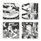 Velvet Artworks - 4 Velvet Illustrations to Color Graffiti Design with Cento Canesio