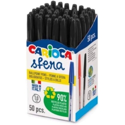 50 Deep Black Ballpoint Pens for School and Office