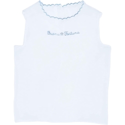 Sky Blue Fortune Shirt with Embroidered Writing in 100% Silk