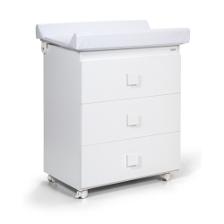 Project One - Changing Table with 3 Drawers, Folding Top, White, 76 x 47.5 x 88.5 cm