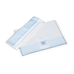 Maggie Crib Set - 2 Sheets + 1 Pillowcase - Light Blue