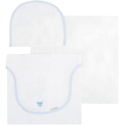 Cuckoo Venice - 3 Sheets and Pillowcase for Mini Crib 40x80 cm - White Blue