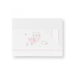 Three-Piece Mini Crib Set Volare White Pink 40x80 cm