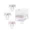Tatino - Solid Wood Cot with Adjustable Sides - White/Pink
