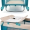 Deluxe 6-in-1 Travel Cot with Changing Table, Swing, and Wheels - Blue