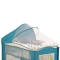 Deluxe 6-in-1 Travel Cot with Changing Table, Swing, and Wheels - Blue