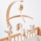 Flo, Oli & Ernest - Wooden Musical Mobile with Rotating Stuffed Animals - Beige 50 cm