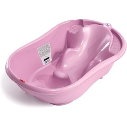 Onda - Baby Bathtub with Thermometer and Slide 0-12 Months - Pink