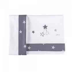 Stella Collection - Complete Crib Set - 2 Sheets + 1 Pillowcase - Grey