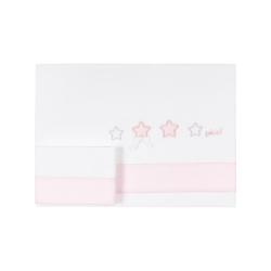 Dream Collection - Complete Set for Crib and Pram - 2 Sheets + 1 Pillowcase - Pink