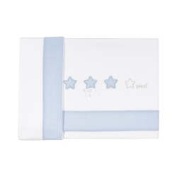 Dream Collection - Complete Set for Crib and Pram - 2 Sheets + 1 Pillowcase - Light Blue