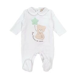 NANAN Blue Romper with Embroidery 'I am the Love of Grandparents' Cotton Jersey Size 3 Months 62 cm