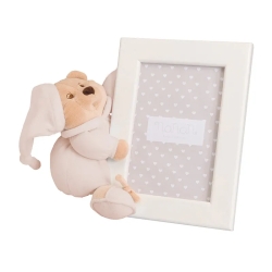 Puccio - Vertical Wooden Photo Frame with Teddy Bear - Pink