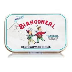 Bianconeri - Pure licorice mint confetti coated with sugar 50g